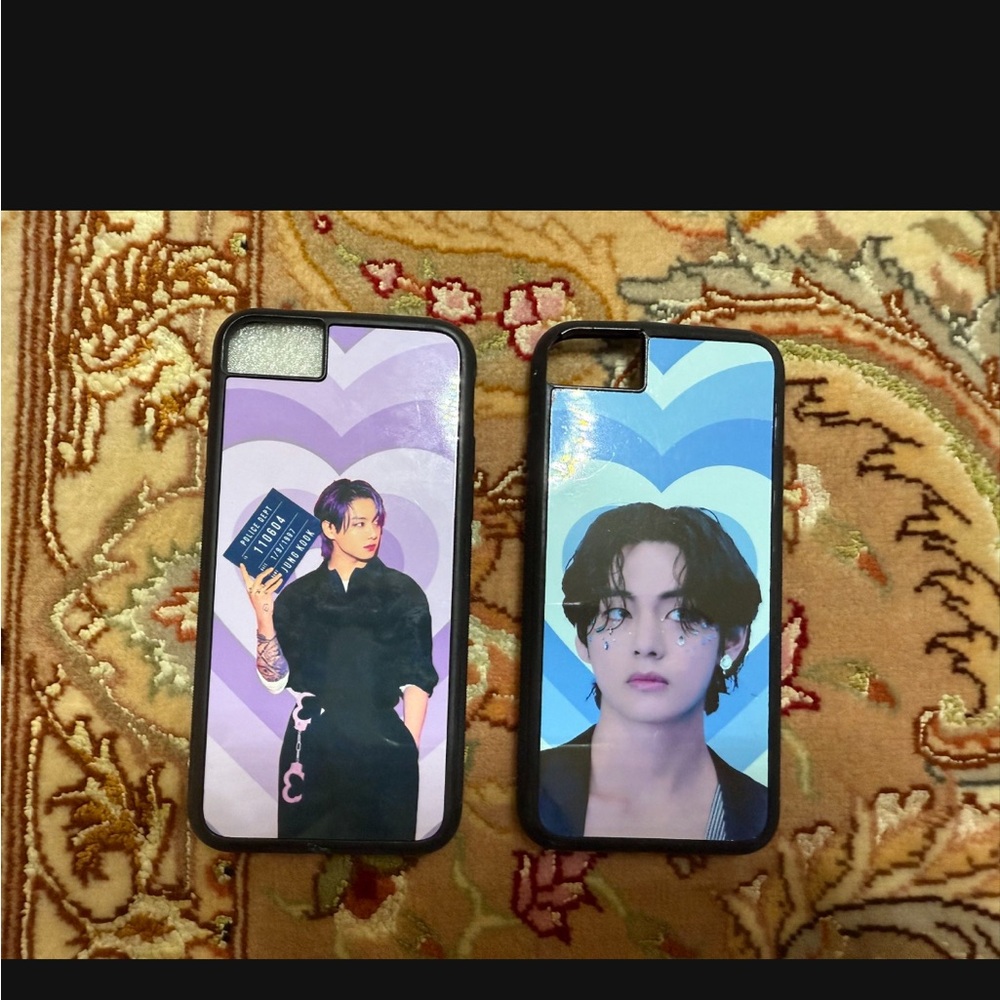 BTS Heart Design Phone Case x2 both cases
